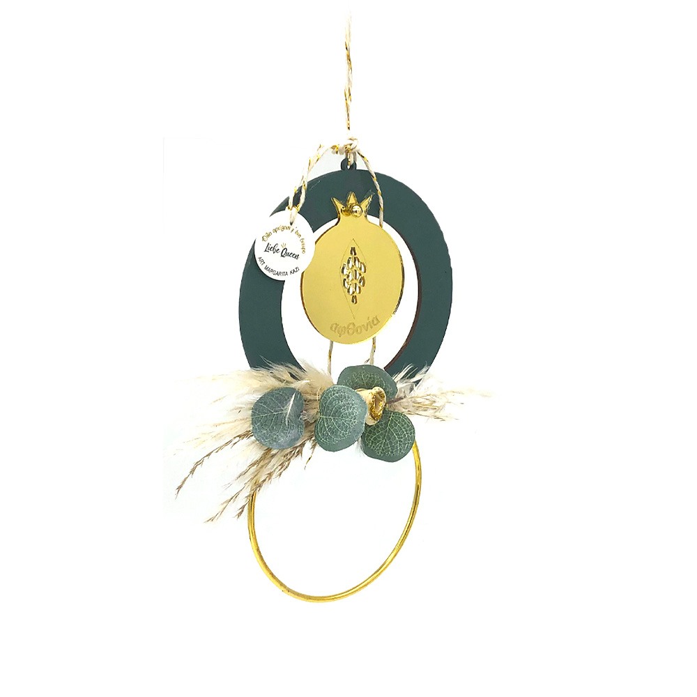 Γούρι ρόδι σε κύκλο πράσινο