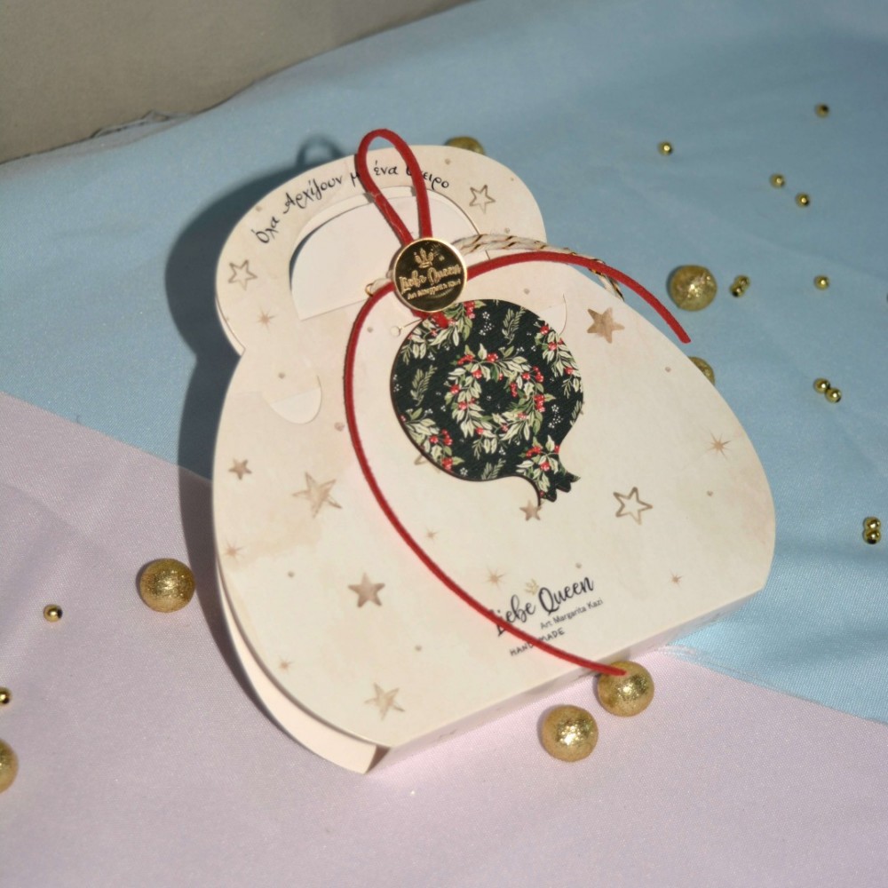 Γούρι Ρόδι κρεμαστό ξύλινο με σχεδιασμένα στεφανάκια και κρίκο