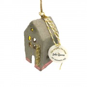 Γούρι σπιτάκι φωτιζόμενο γκρι