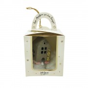 Γούρι σπιτάκι φωτιζόμενο γκρι