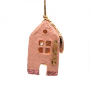 Γούρι σπιτάκι φωτιζόμενο ροζ