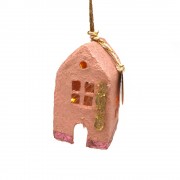 Γούρι σπιτάκι φωτιζόμενο ροζ