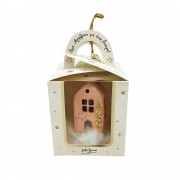 Γούρι σπιτάκι φωτιζόμενο ροζ