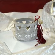 Γούρι Κηροπήγιο με ευχές τσιμέντο