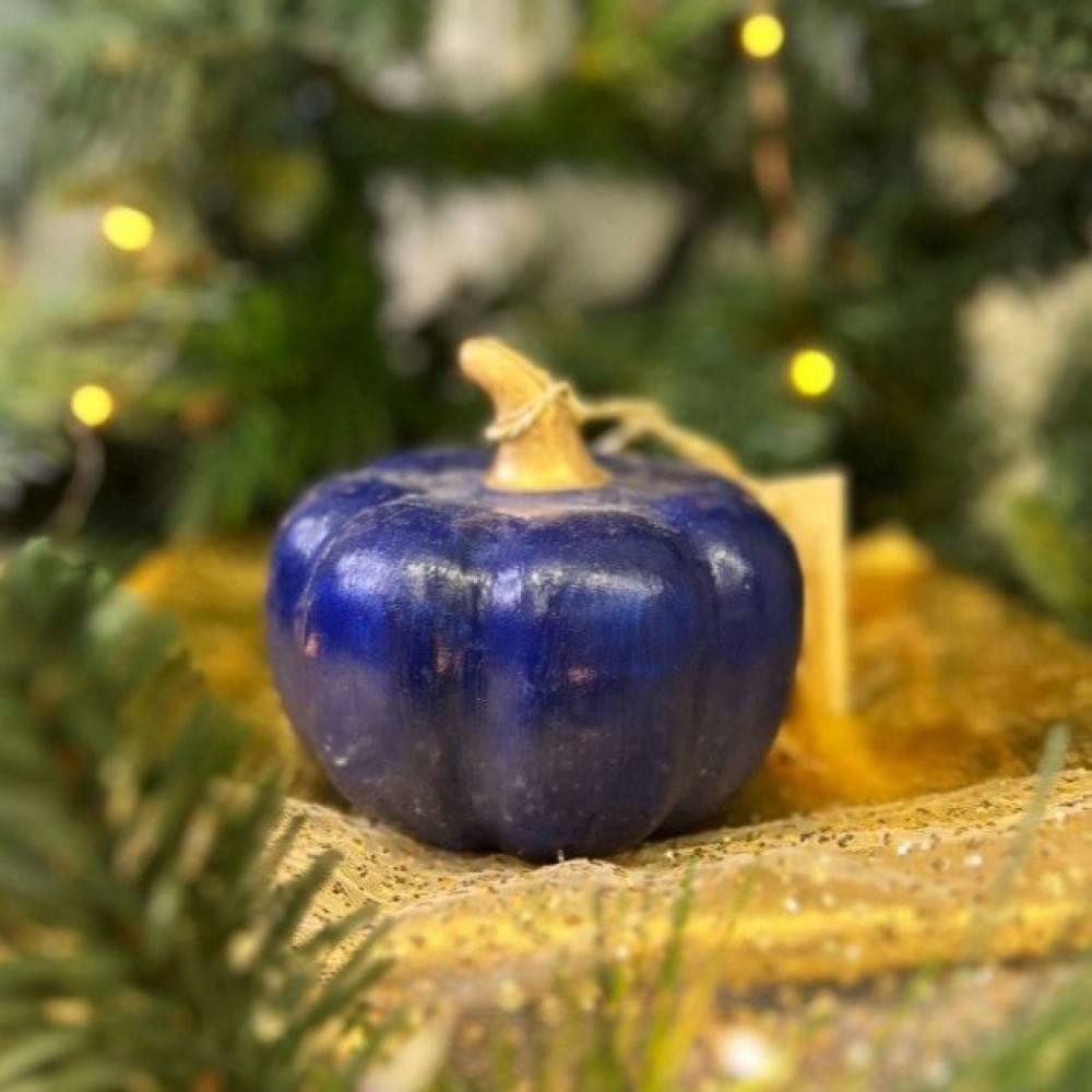 Γούρι κολοκύθα κεραμική μπλε μικρή