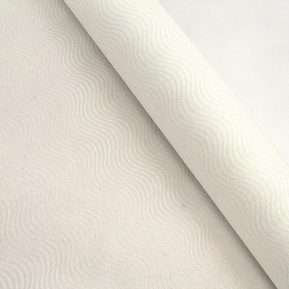 Ύφασμα Fabric Wavy Glitter λευκό - ιριζέ 9 m