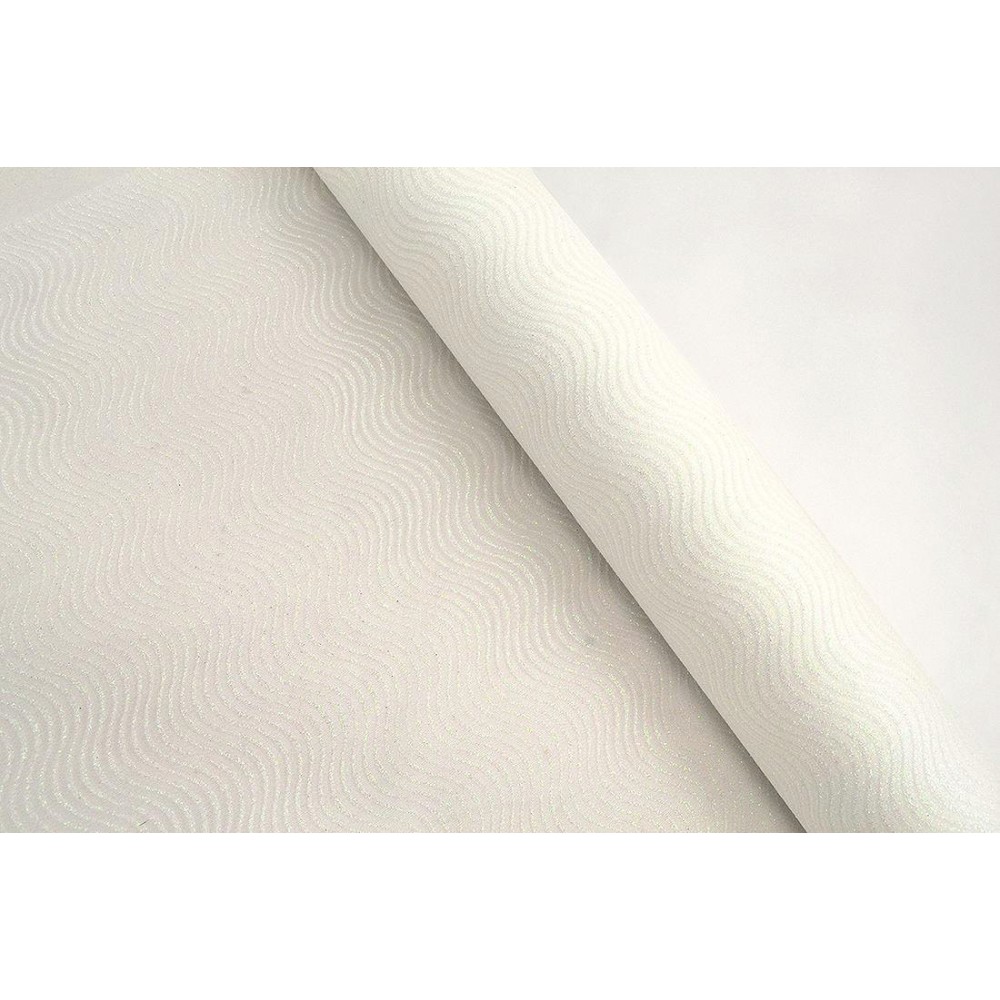 Ύφασμα Fabric Wavy Glitter λευκό - ιριζέ 9 m