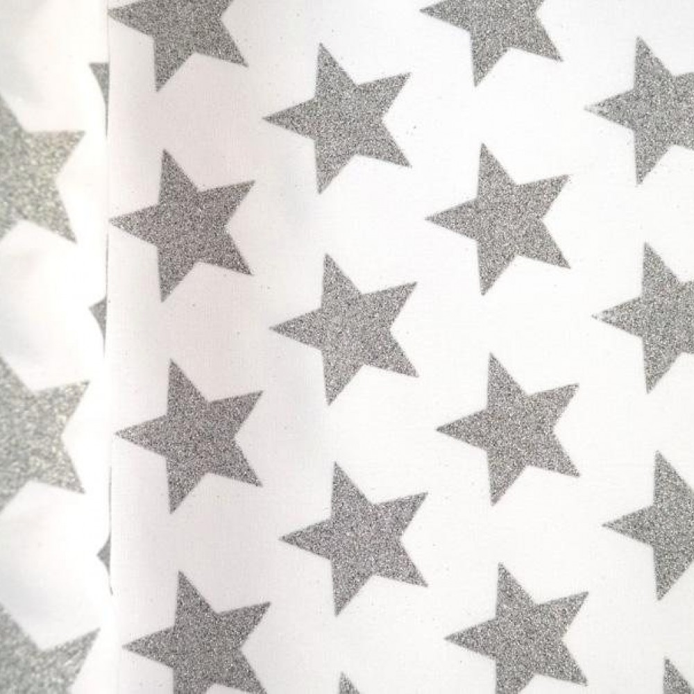 Ύφασμα Minimat Glitter Star λευκό 48 cm x 5 m