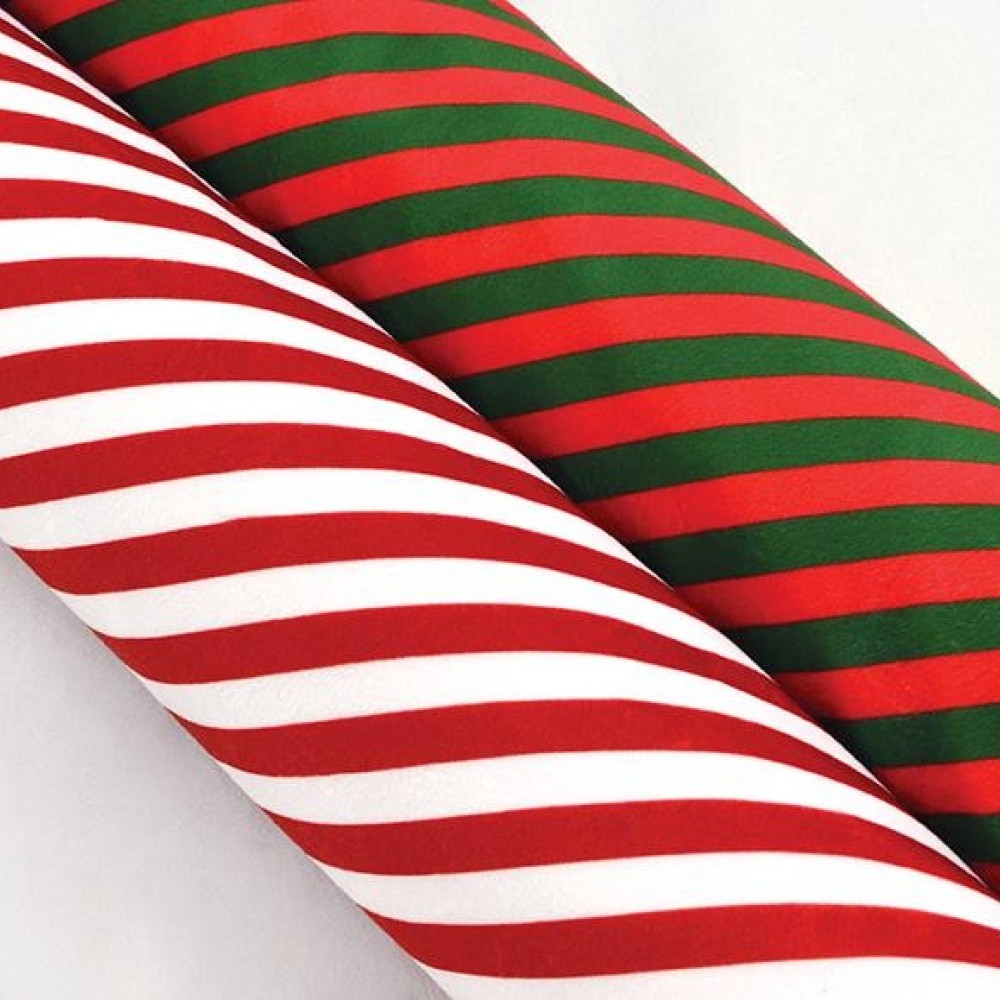 Ύφασμα HOLLAND VELVET PARALLEL κόκκινο-άσπρο 48 cm x 3 m