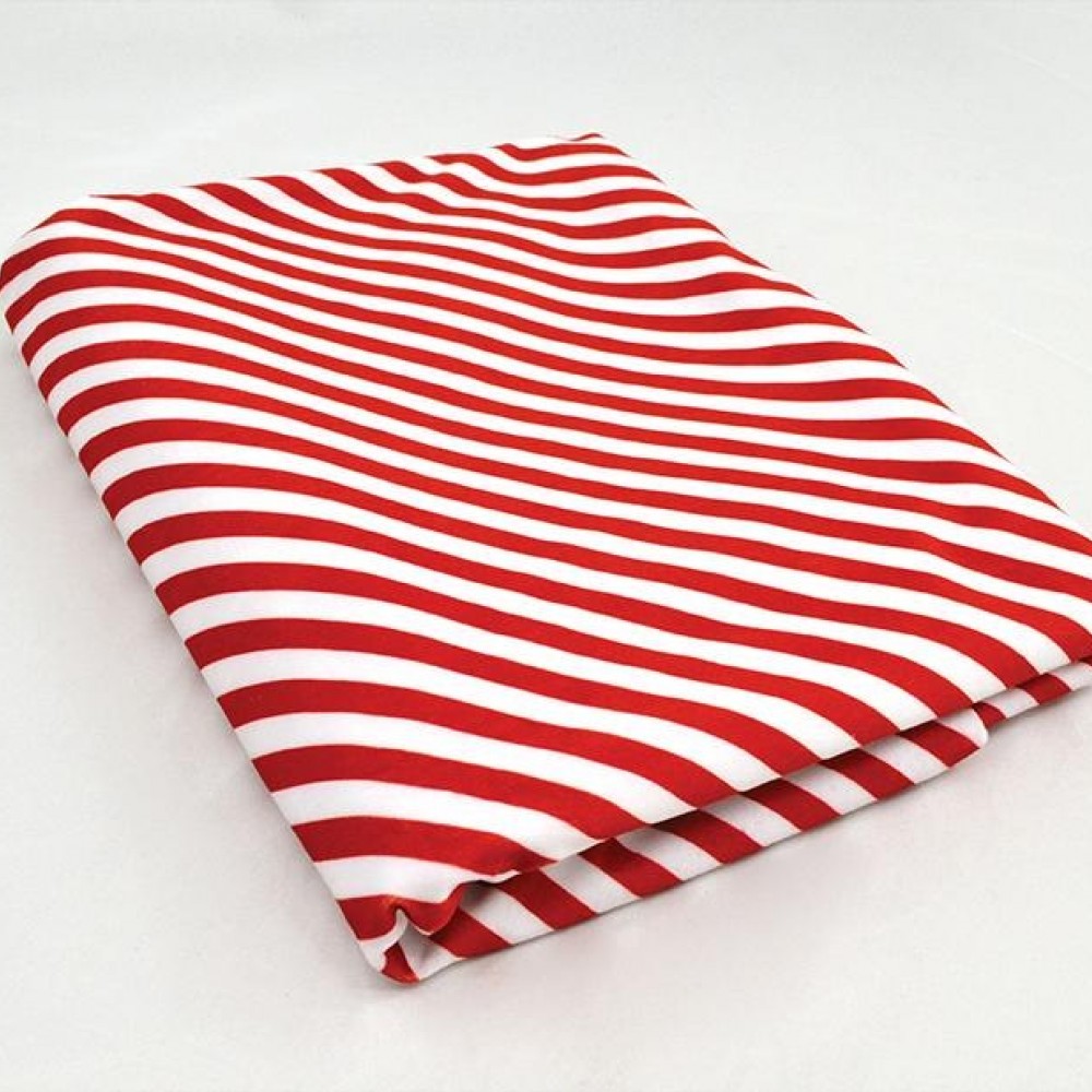 Ύφασμα HOLLAND VELVET PARALLEL κόκκινο-λευκό 150 cm x 2 m