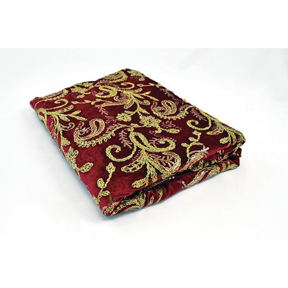 Ύφασμα EMBROIDERY VELVET BURGUNDY WITH FINISHING κόκκινο-λευκό 150 cm x 2 m Ύφασμα EMBROIDERY VELVET BURGUNDY WITH FINISHING κόκκινο-λευκό 150 cm x 2 m