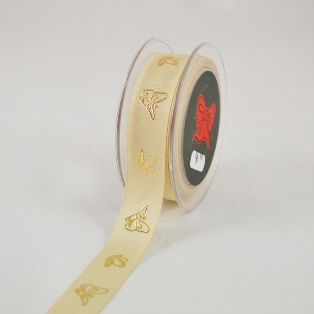 Κορδέλα Γκρο Foil papillon χρυσό 2.3εκ. x 9μ. καρούλι