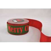 Κορδέλα βελούδο Holland Velvet Merry Christmas πράσινη-κόκκινη 5 cm X 9 m