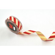 Κορδέλα FREYA DIAGONAL κόκκινο-ιβουάρ 1.9 cm Χ 18 m