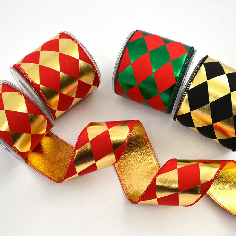 Κορδέλα ARLECCHINO μαύρο-χρυσό 6.7 cm Χ 4.5 m