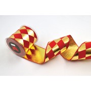 Κορδέλα ARLECCHINO κόκκινο-χρυσό 6.7 cm Χ 4.5 m