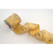 Κορδέλα ALKYON DOUBLE FACE GROSS μπεζ-χρυσό 10 cm Χ 4.5 m