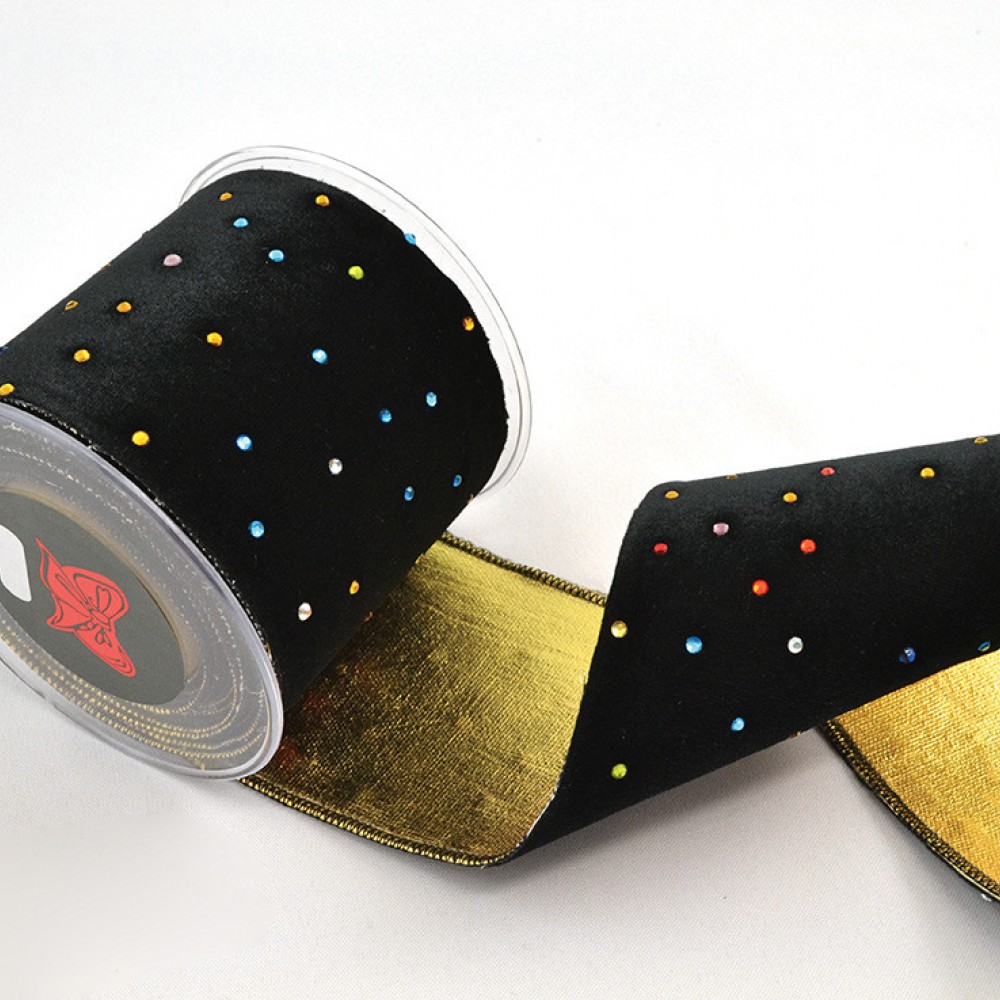 Κορδέλα HIGHNESS BUGGING LONETA FOIL μαύρο 10 cm Χ 4.5 m