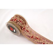 Κορδέλα FERONIA μπορντώ-χρυσό 8 cm X 4.5 m
