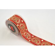 Κορδέλα LOUDIANA κόκκινο-χρυσό 6 cm X 4.5 m