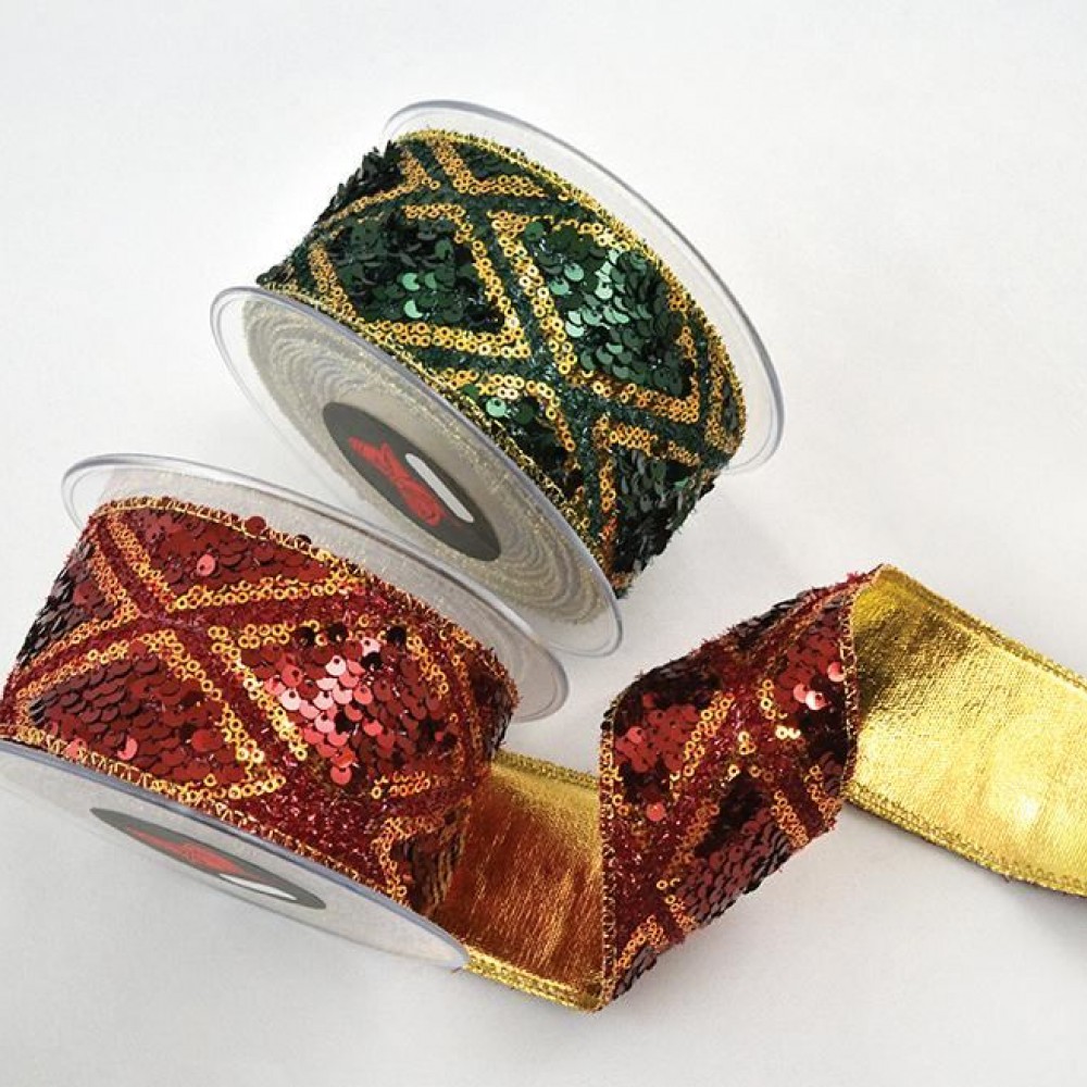 Κορδέλα JULIET WITH BAGGING LONETA FOIL κόκκινο-χρυσό 6.7 cm Χ 4.5 m