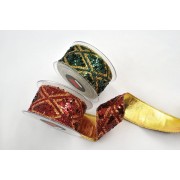 Κορδέλα JULIET WITH BAGGING LONETA FOIL κόκκινο-χρυσό 6.7 cm Χ 4.5 m