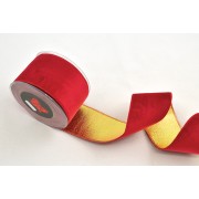 Κορδέλα HOLLAND VELVET DOUBLE FACE FOIL κόκκινο 5,2 cm Χ 4.5 m