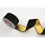 Κορδέλα HOLLAND VELVET DOUBLE FACE FOIL μαύρο 5,2 cm Χ 4.5 m