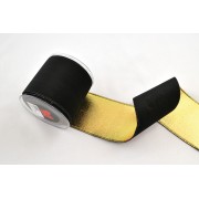 Κορδέλα HOLLAND VELVET DOUBLE FACE FOIL μαύρο 5,2 cm Χ 4.5 m