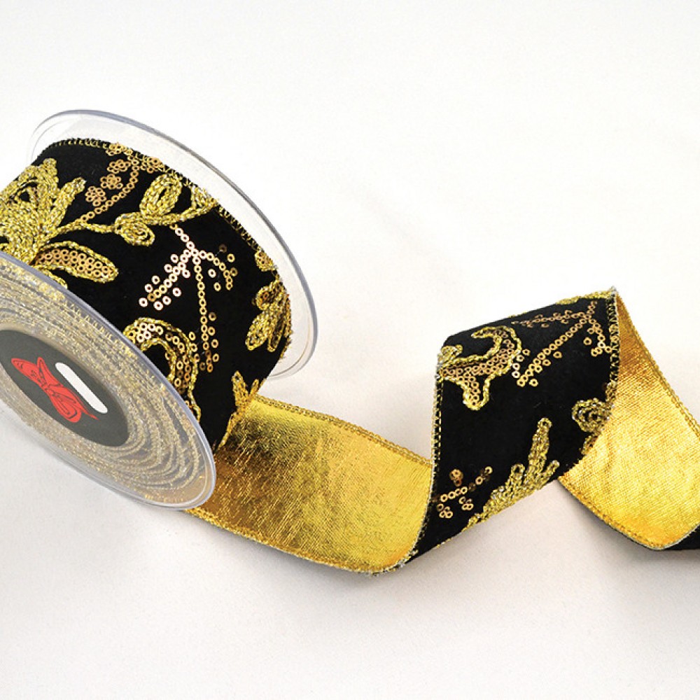 Κορδέλα LUXURY ROSE ιβουάρ-χρυσό 5.2 cm Χ 4.5 m