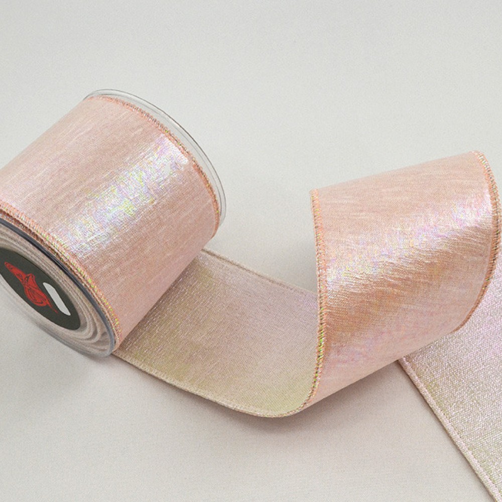 Κορδέλα AURORA BACKING LONETA FOIL ροζ ιριζέ 4.3 cm Χ 4.5 m
