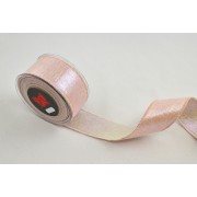 Κορδέλα AURORA BACKING LONETA FOIL ροζ ιριζέ 4.3 cm Χ 4.5 m