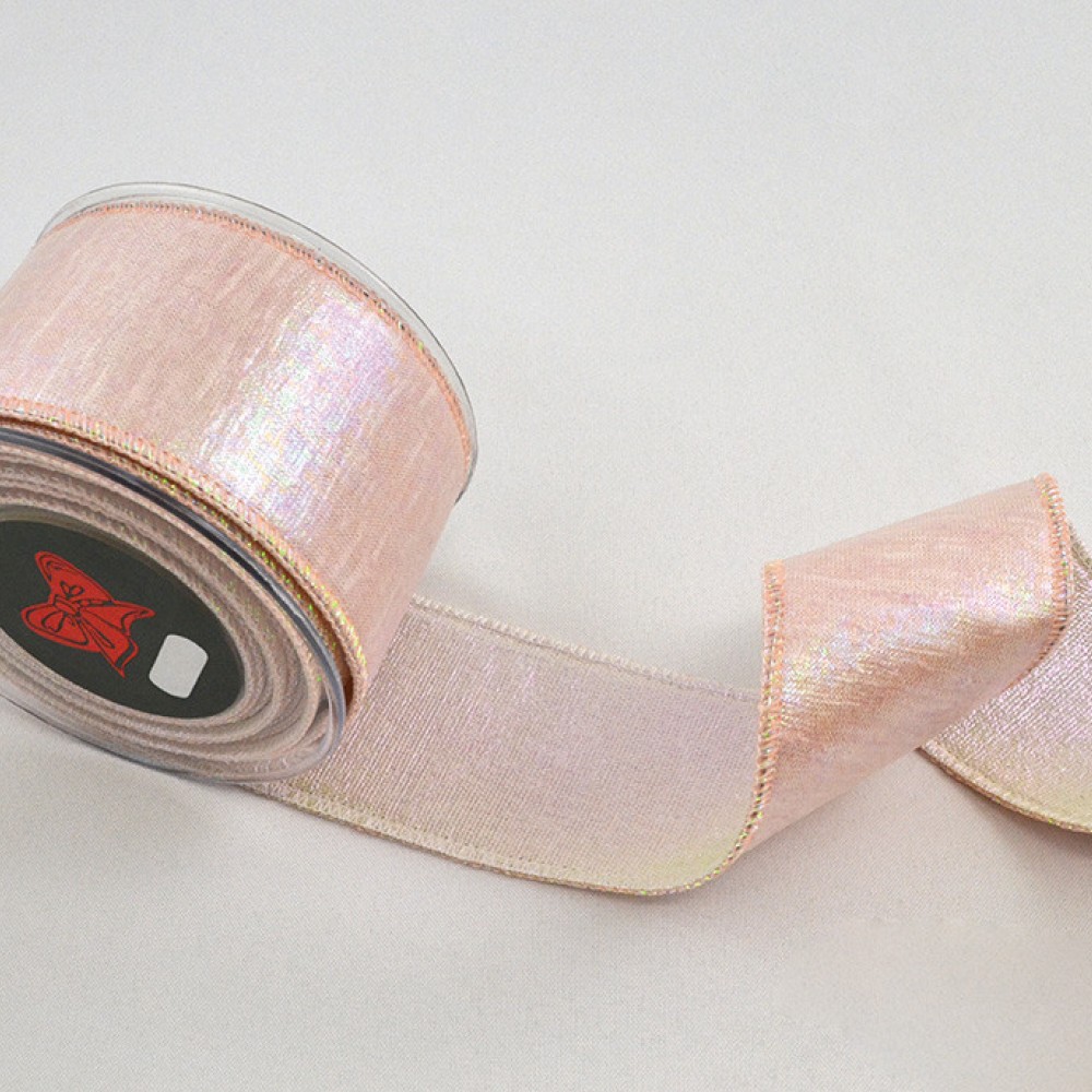 Κορδέλα AURORA BACKING LONETA FOIL ροζ ιριζέ 4.3 cm Χ 4.5 m