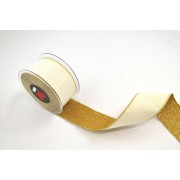 Κορδέλα DUSTY FUR ιβουάρ-χρυσό 5.2 cm Χ 4.5 m