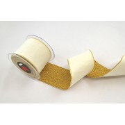 Κορδέλα DUSTY FUR ιβουάρ-χρυσό 5.2 cm Χ 4.5 m
