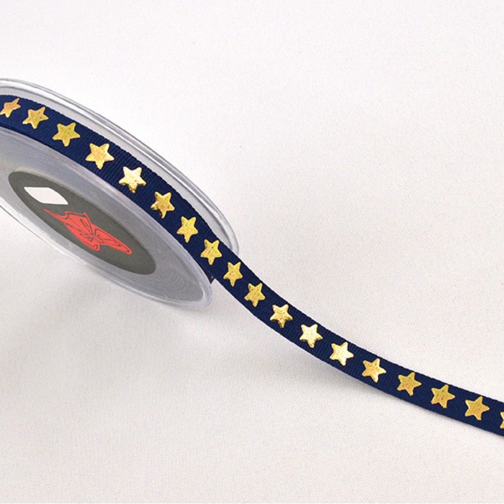 Κορδέλα GRO SHINY STARS μπλε-χρυσό 1.2 cm Χ 18 m