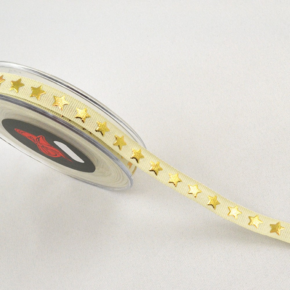 Κορδέλα GRO SHINY STARS κίτρινο-χρυσό 1.2 cm Χ 18 m