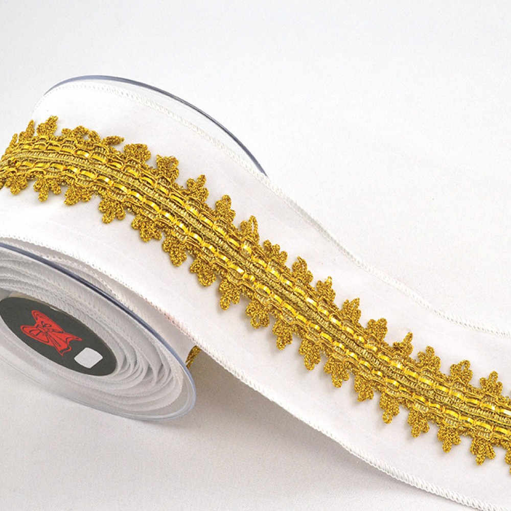 Κορδέλα HALIMA VELVET λευκή 10 cm Χ 4.5 m