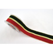 Κορδέλα TWO COLOR VELVET κόκκινο-πράσινο 5 cm Χ 4.5 m