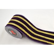 Κορδέλα LINED VELVET μωβ-χρυσό 10 cm Χ 4.5 m