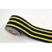 Κορδέλα LINED VELVET πράσινο-χρυσό 10 cm Χ 4.5 m