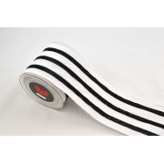 Κορδέλα LINED VELVET λευκό-μαύρο 10 cm Χ 4.5 m