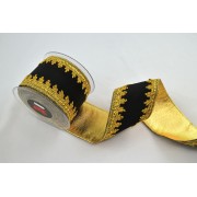 Κορδέλα HALIMA VELVET DF FOIL μαύρο-χρυσό 10 cm X 4.5 m