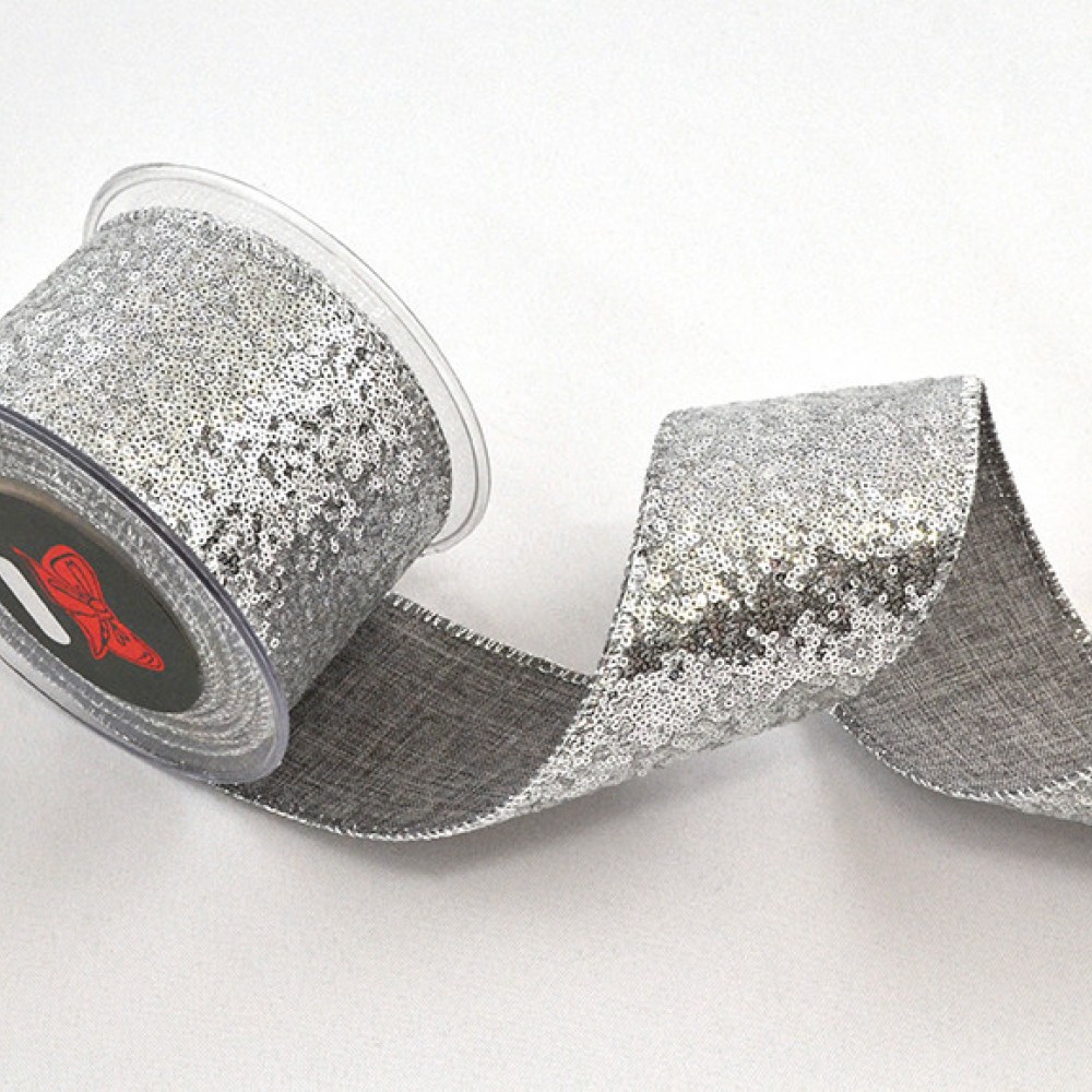 Κορδέλα SHINY RINGS D.F. LIBERTAND ασημί 5.2 cm Χ 4.5 m