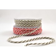 Κορδόνι βαμβάκι δίχρωμο λευκό-κόκκινο 4 mm X 20 m