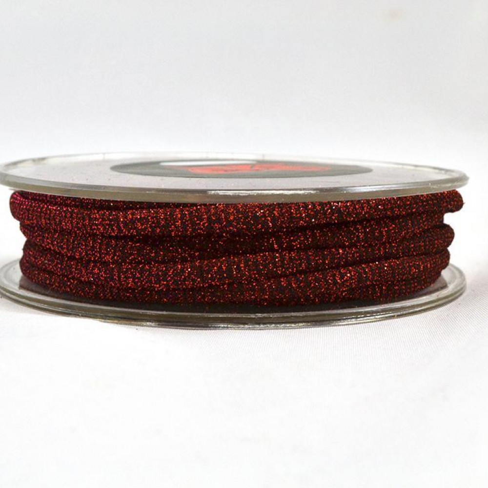 Κορδόνι lurex elastan κόκκινο 5 mm X 10 m