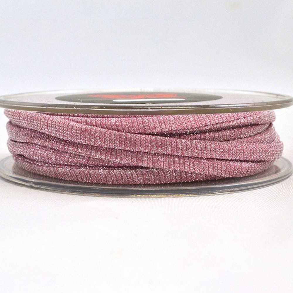 Κορδόνι lurex elastan ροζ 5 mm X 10 m 