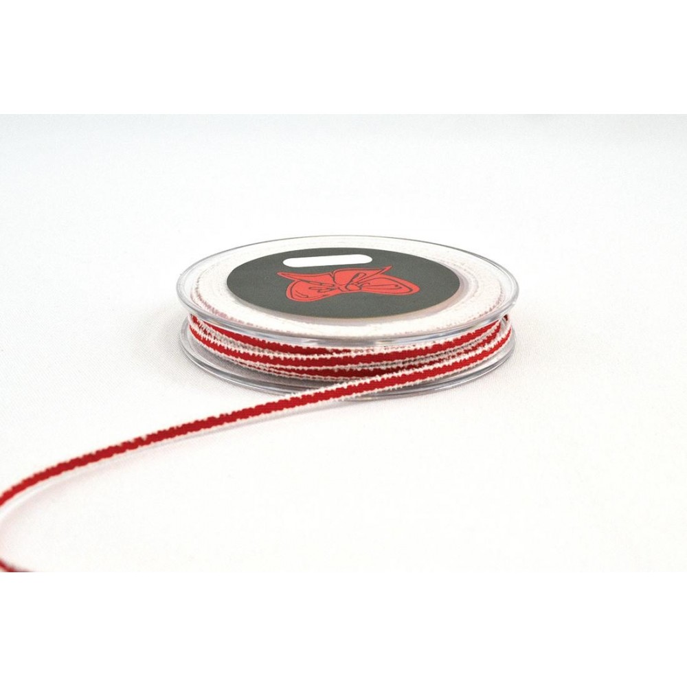 Κορδόνι REDINA κόκκινο-λευκό 3 mm X 18 m 