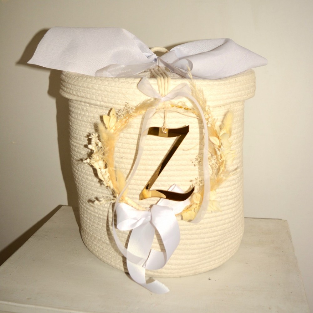 Σετ Βάπτισης για Κορίτσι εκρού-κίτρινο Στεφάνι pampas