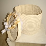 Κουτί Βάπτισης για Κορίτσι εκρού-κίτρινο Στεφάνι pampas